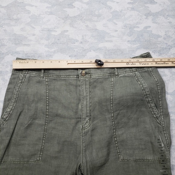 American Eagle Pants Womens 16‎ Green Linen Blend Straight Leg Lightweight NWT - Picture 8 of 12